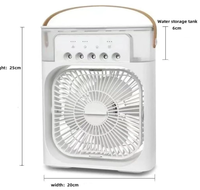 Humidificador Portátil Ventilador 3 En 1